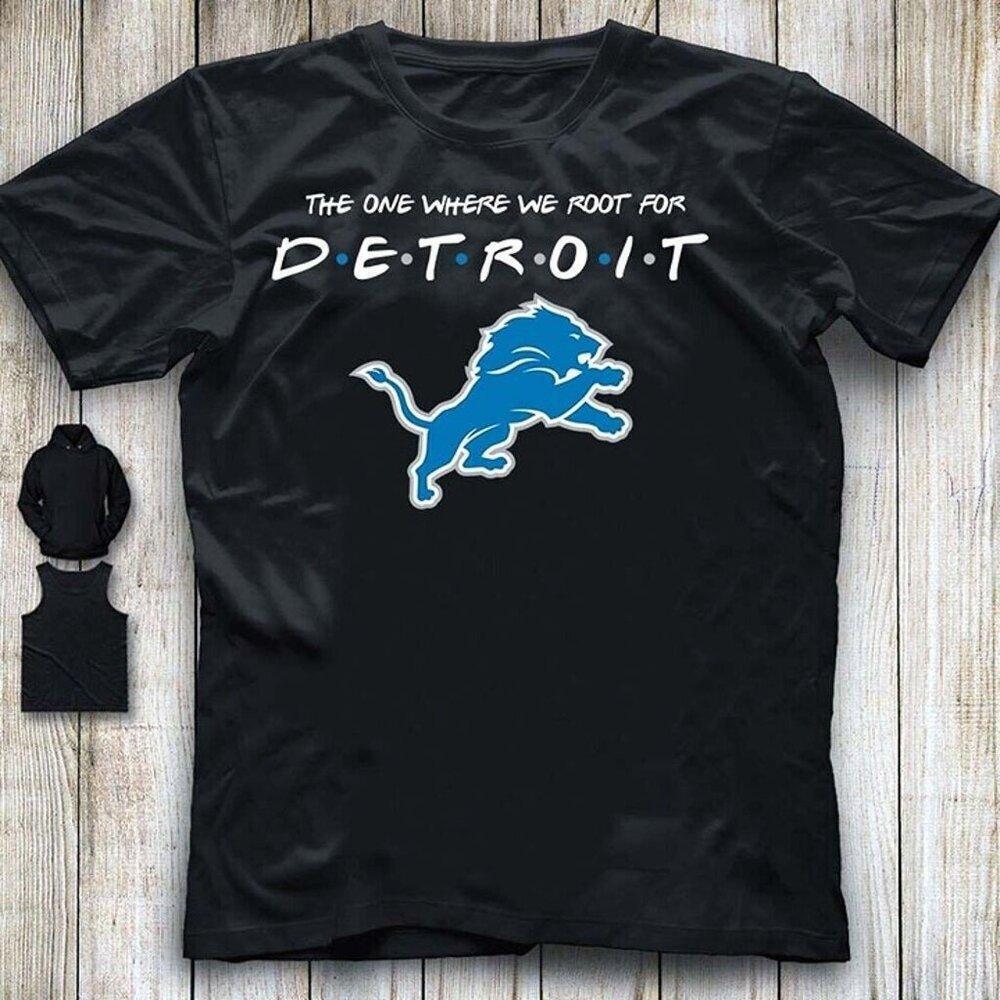 The One Where We Root For Detroit Lions Football Graphic T-Shirt  Team Fan